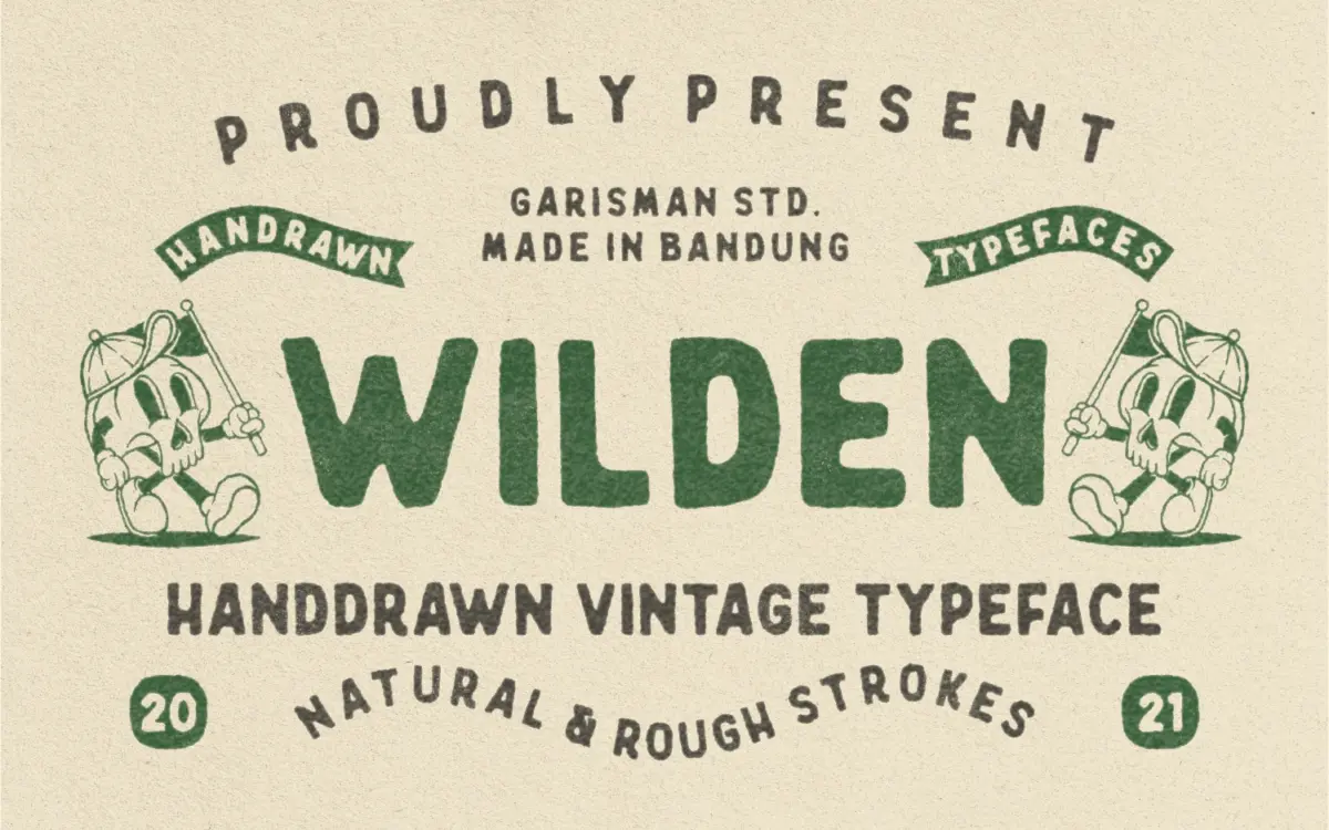 Wilden: a rough-edged handdrawn display face for vintage branding