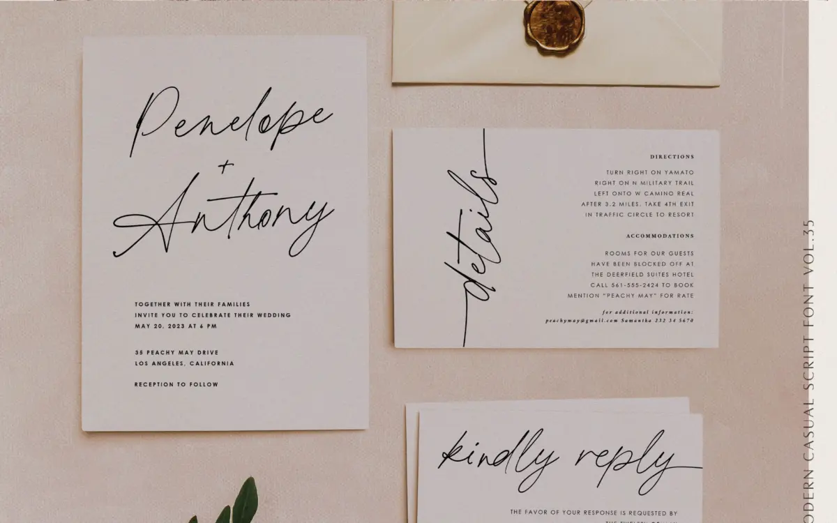 Printed Moments: a casual ballpoint script for invitations and packaging