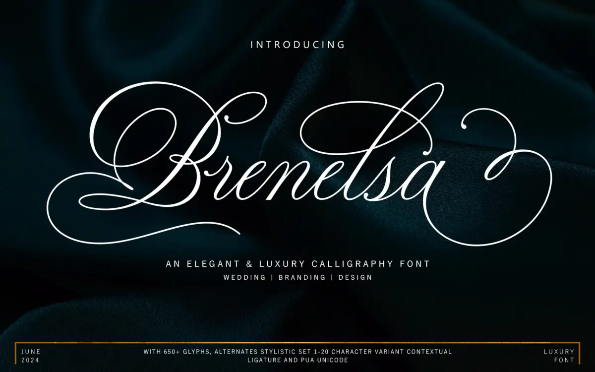 Brenelsa: A Swash-Heavy Calligraphy Script for Wedding and Branding Work
