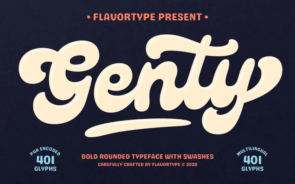 Genty: A Bold Rounded Script Built for Loud, Playful Branding