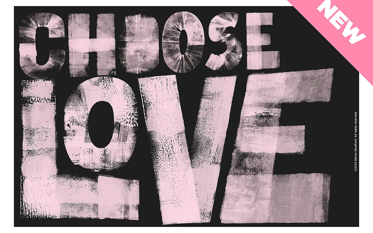 Choose Love: a cardboard-cut letterpress sans for gritty, handmade branding