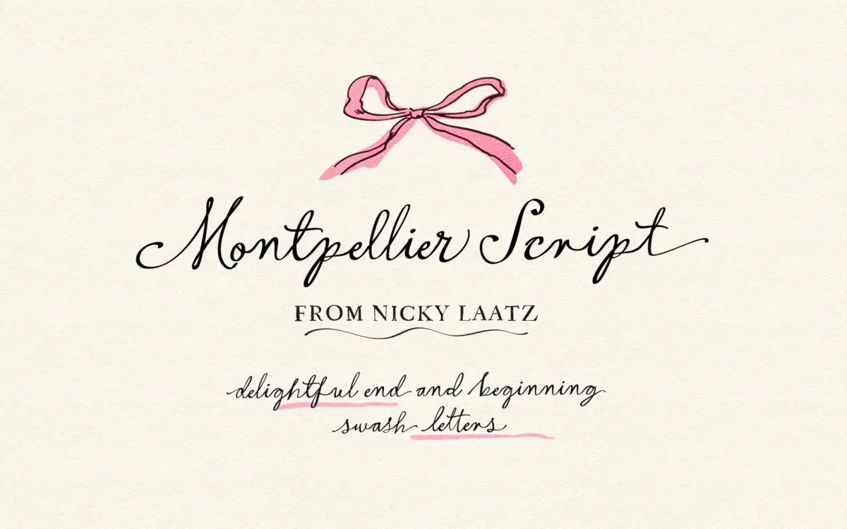 Montpellier Script: a playful calligraphy face with generous swash alternates