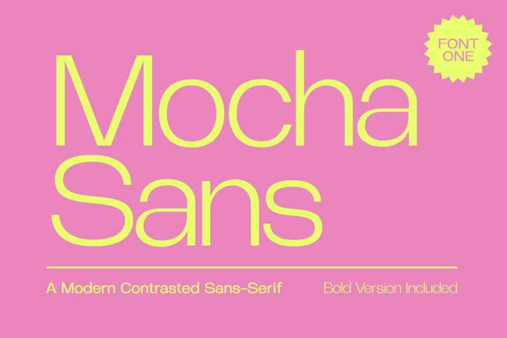 Mocha Bubble+Sans Font Duo specimen — Character set and features