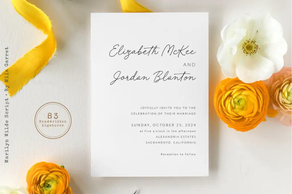 Marilyn Wilde Handwriting Script specimen — Use cases
