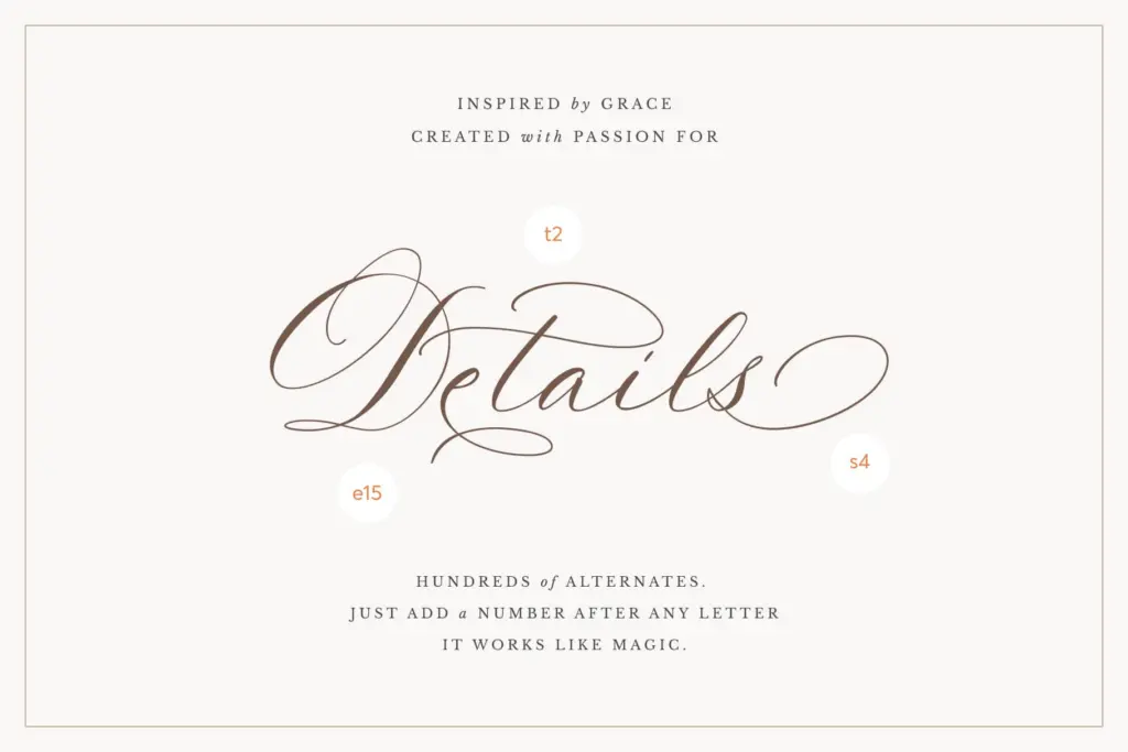 La Rumba specimen — Character set and features