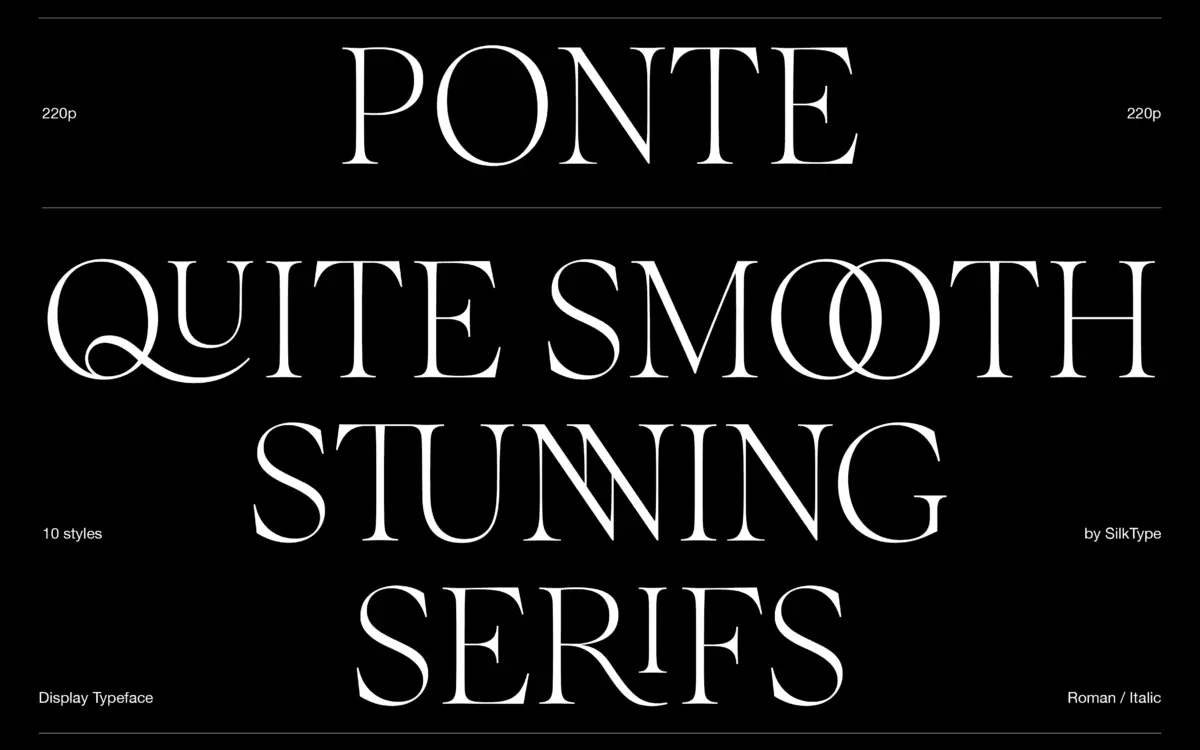 Ponte: a high-contrast serif for editorial and fashion headlines