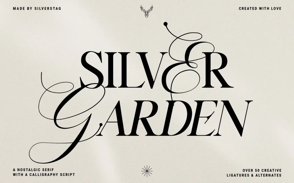 Silver Garden: a nostalgic serif duo for fashion-adjacent branding