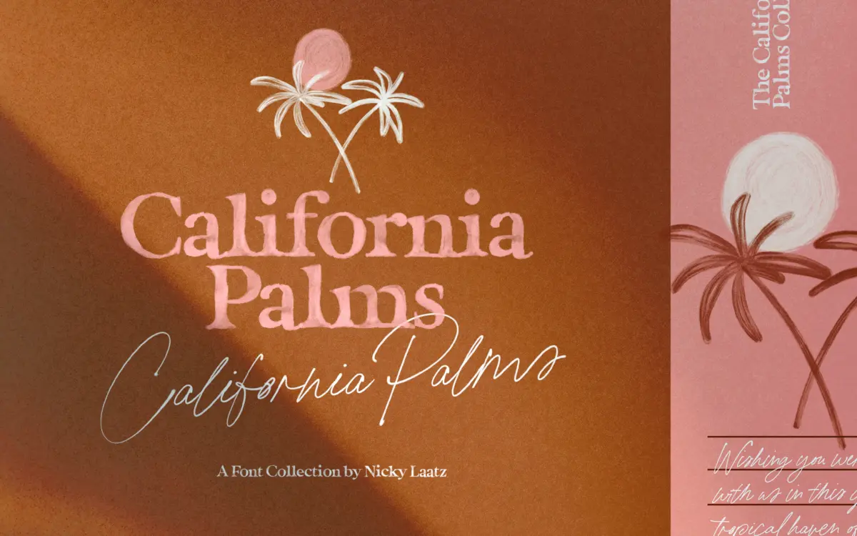 California Palms: a textured summer font trio for beach-brand work