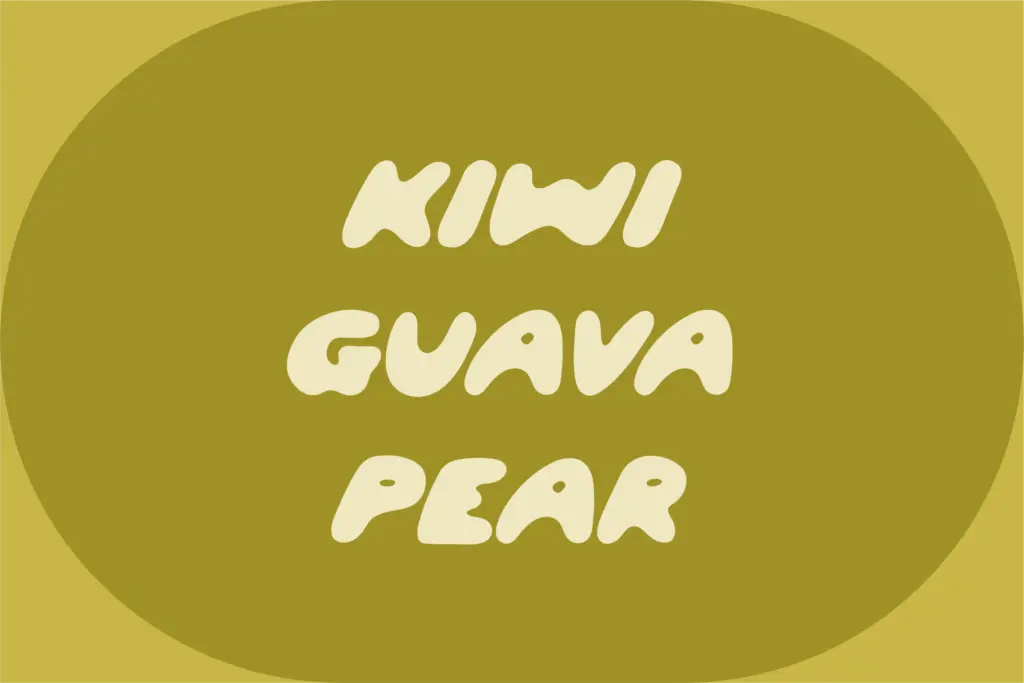 KIWI - JUICY DISPLAY specimen — Character set and features