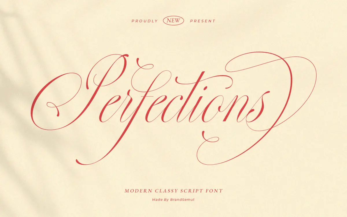 Perfections: a romantic calligraphy script for weddings and boutique branding
