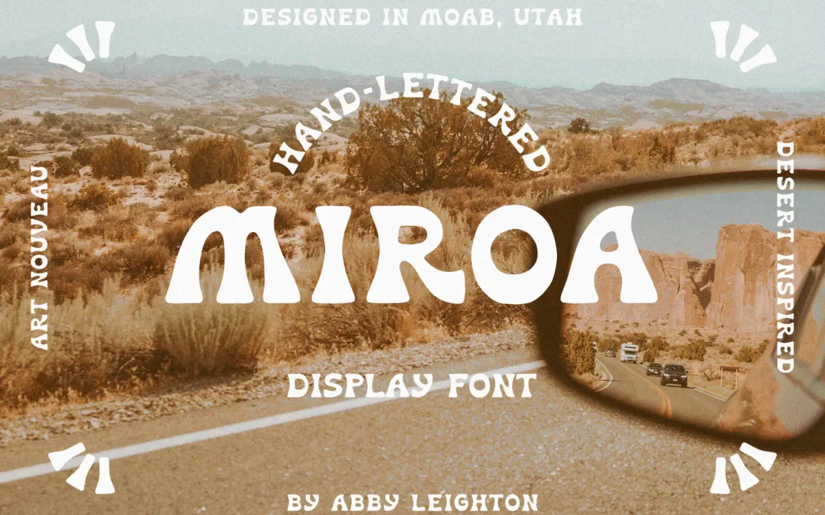 MIROA: a hand-drawn art nouveau display face with desert warmth