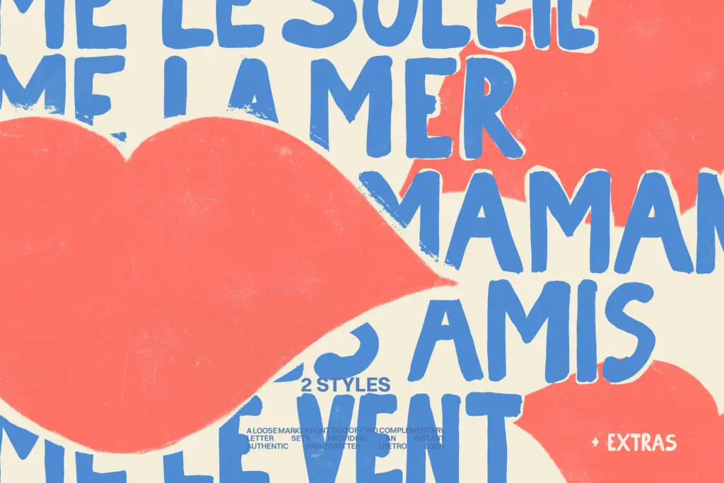 Bonjour & Monsieur specimen — Design style