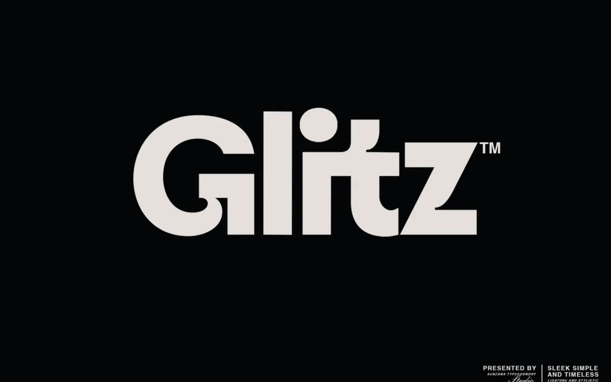 Glitz: a minimalist sans for logos and short branding lines