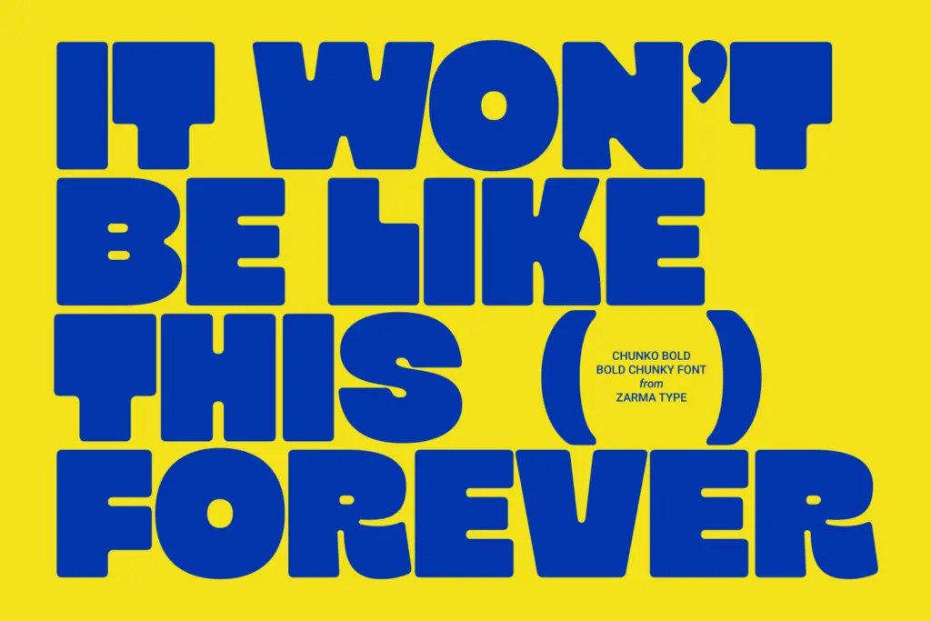 Chunko Bold specimen — Character set and features