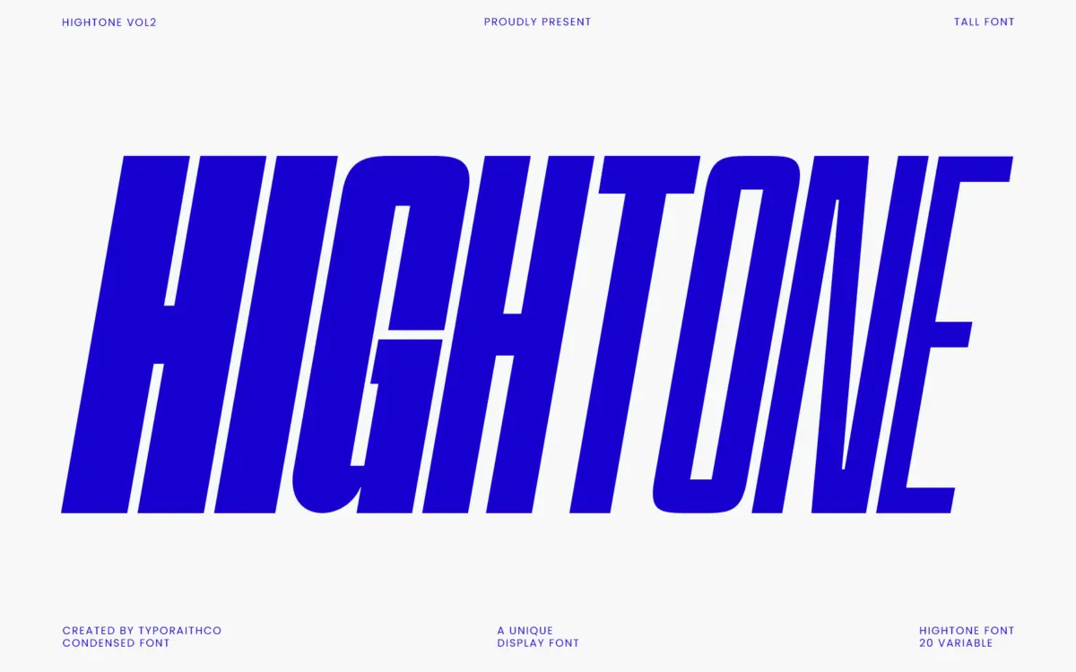 Hightone: a tall condensed sans built for headlines and posters