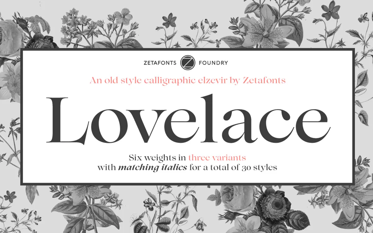 Lovelace: a Victorian-revival serif family for editorial and branding work