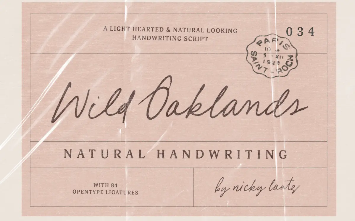 Wild Oaklands: an inky handwriting script for authentic, real-note branding