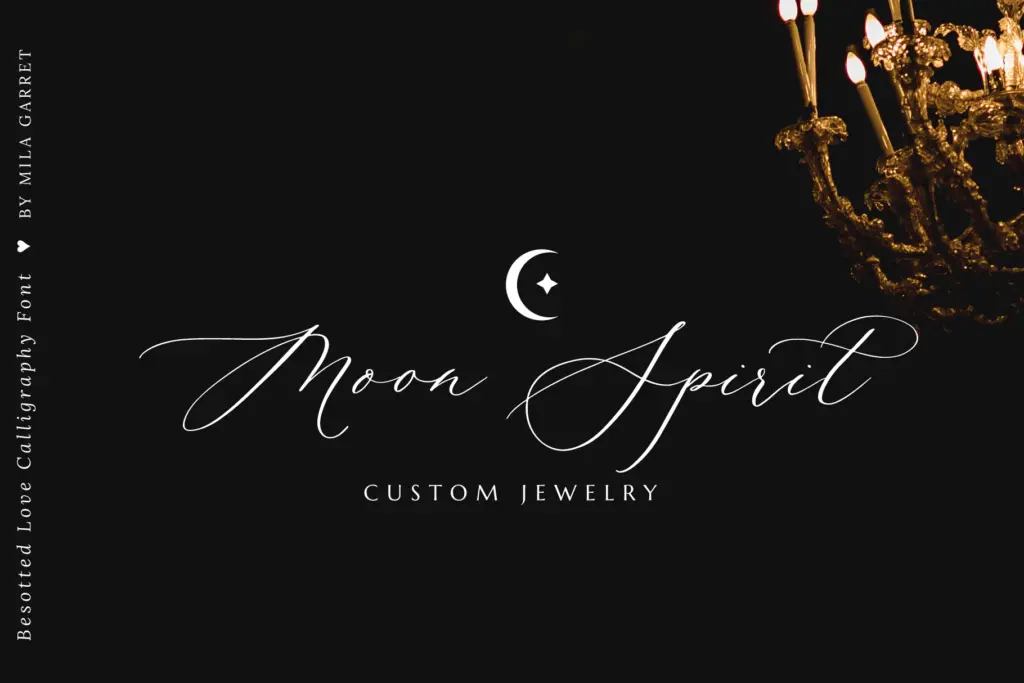 Besotted Wedding Calligraphy Font specimen — Design style
