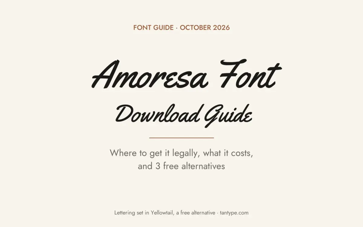 Amoresa font free download guide: commercial script by Andrey Sharonov, Regular and Aged styles, and 3 free alternatives