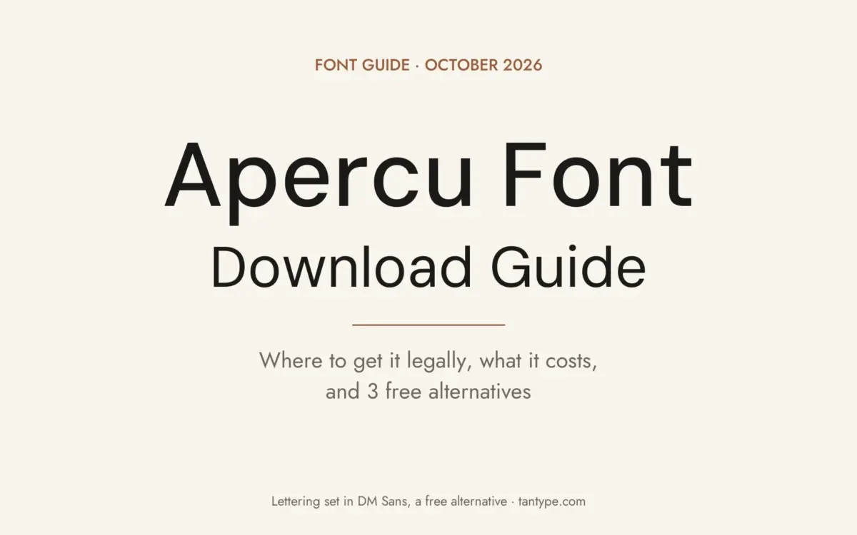 Apercu font free download guide: commercial Colophon font, where to license it, prices and 3 free alternatives