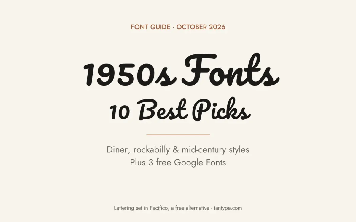 Best 1950s fonts: rockabilly, diner and neon scripts and mid-century display fonts from Creative Market, plus free 50s fonts