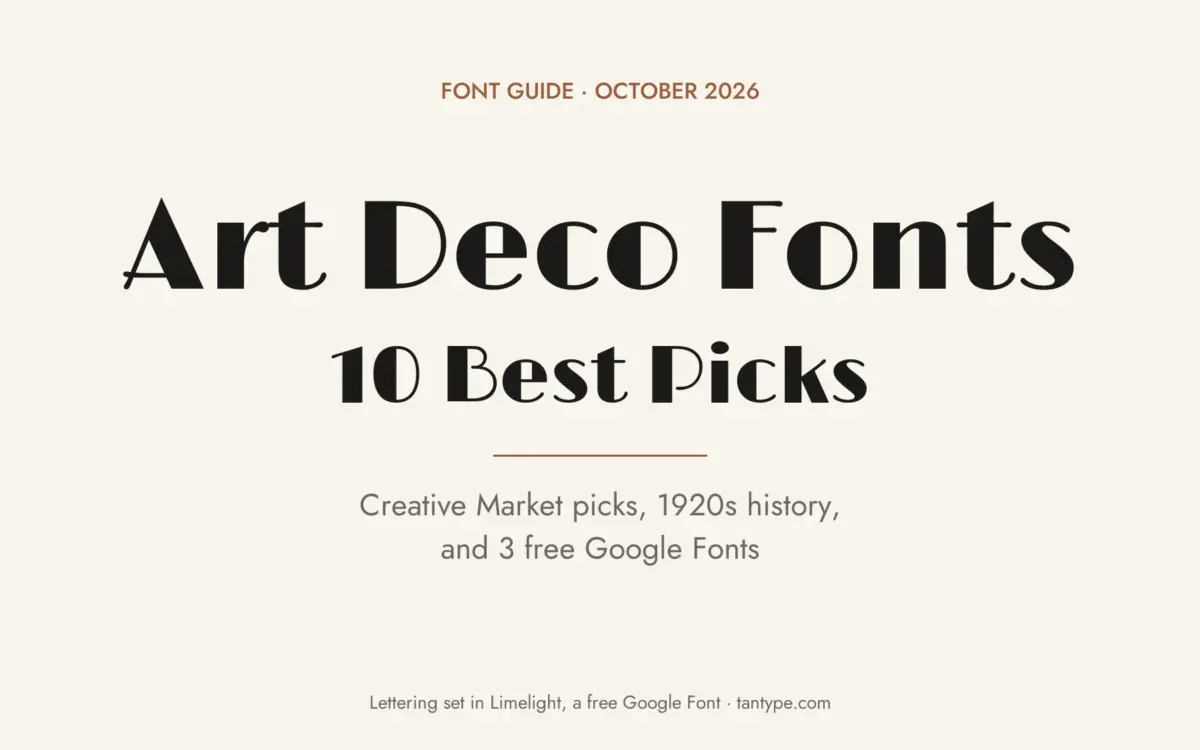 Best Art Deco fonts: 10 Creative Market picks and 3 free Google Fonts, title lettering set in Limelight