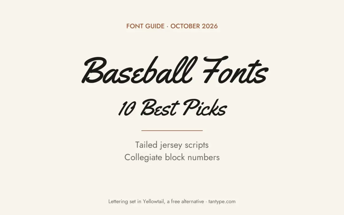 Best baseball fonts: tailed jersey scripts and collegiate block fonts from Creative Market, plus free Google Fonts