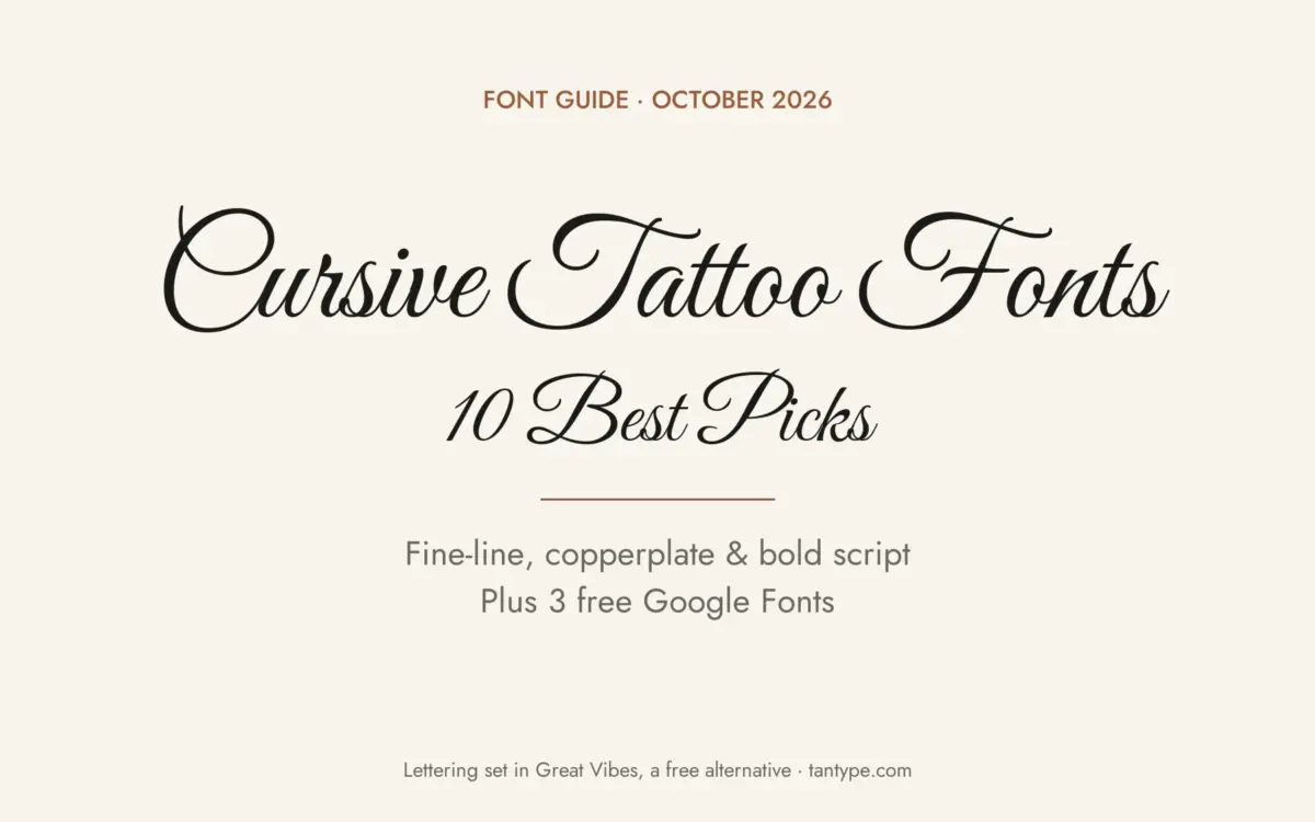 Best cursive tattoo fonts: fine-line, copperplate and bold tattoo scripts from Creative Market, plus free options