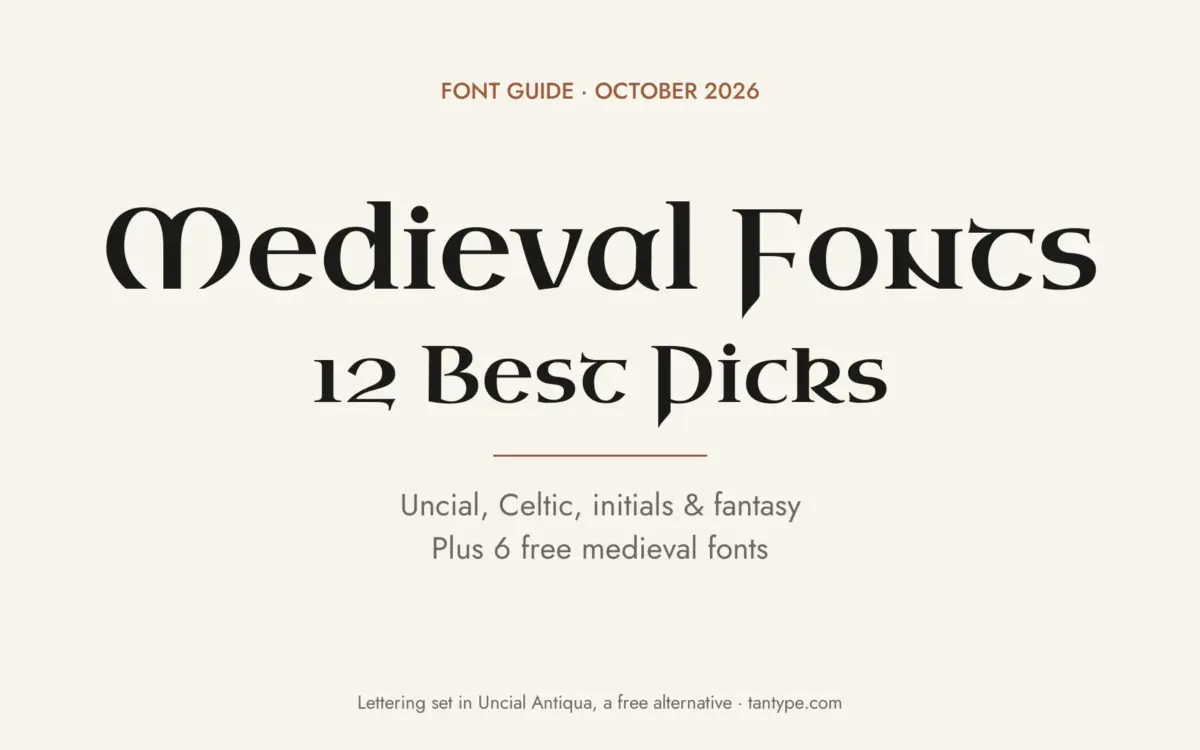 Best medieval fonts: uncial, Celtic, Carolingian, illuminated initial and fantasy fonts from Creative Market, plus free medieval fonts