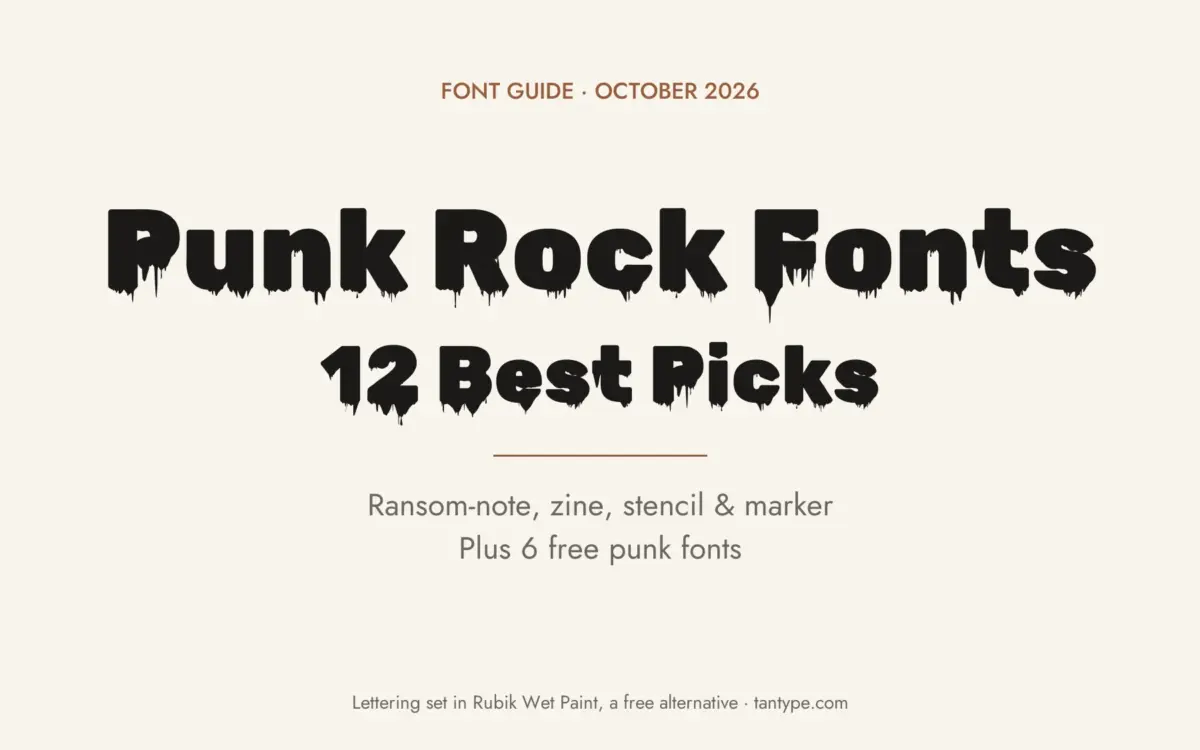 Best punk rock fonts: ransom-note, photocopy zine, stencil and marker fonts from Creative Market, plus free punk fonts