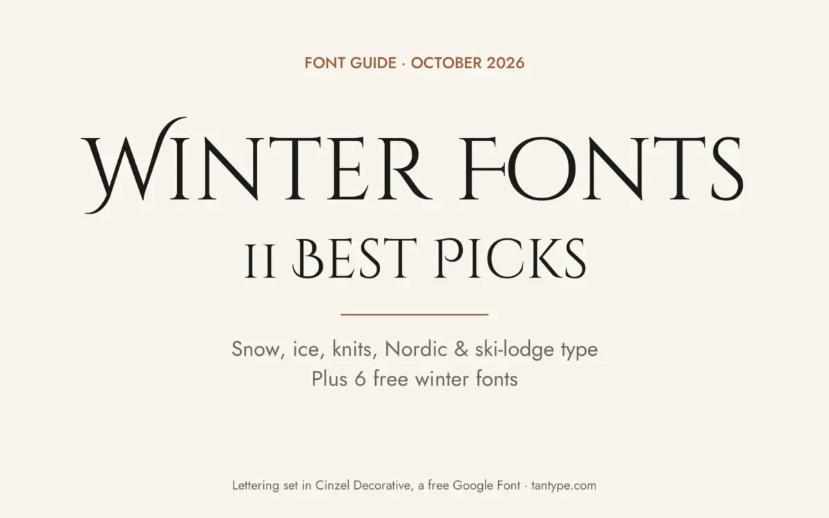 Best winter fonts guide: snow-capped, icy, knit, Nordic, ski-lodge and New Year's Eve fonts from Creative Market, plus free winter fonts