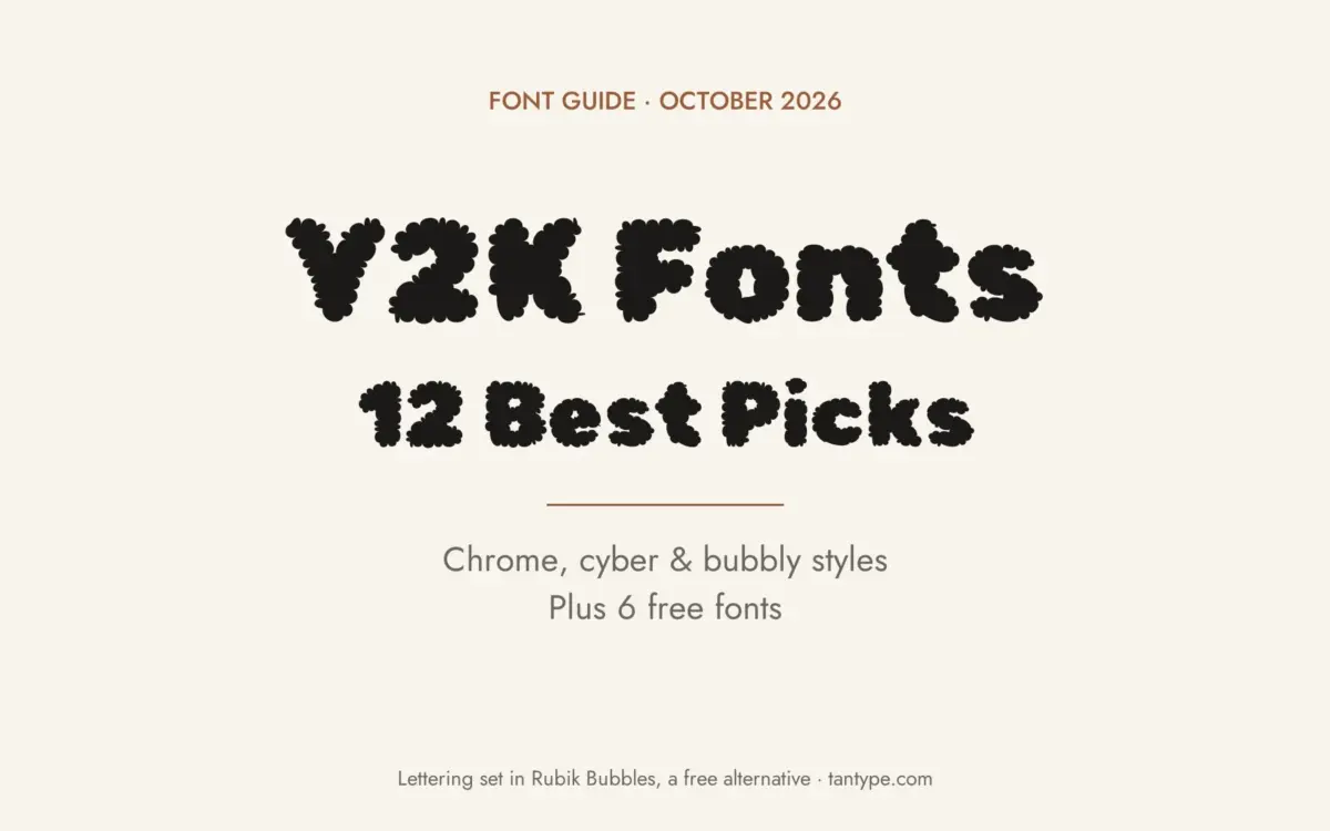 Best Y2K fonts: chrome, cyber and bubbly early 2000s display fonts from Creative Market, plus free Y2K fonts