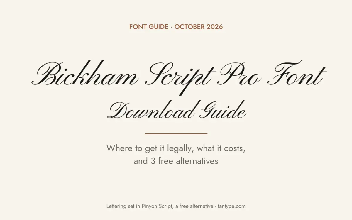 Bickham Script Pro font free download guide: Adobe Fonts access, MyFonts price and 3 free alternatives