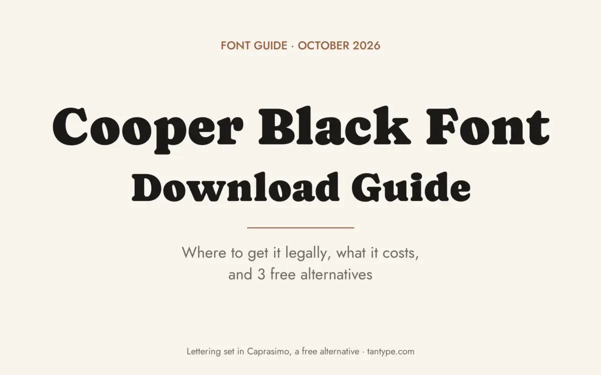Cooper Black font free download guide: commercial versions, the Office copy, the free Cooper* revival and 3 free alternatives