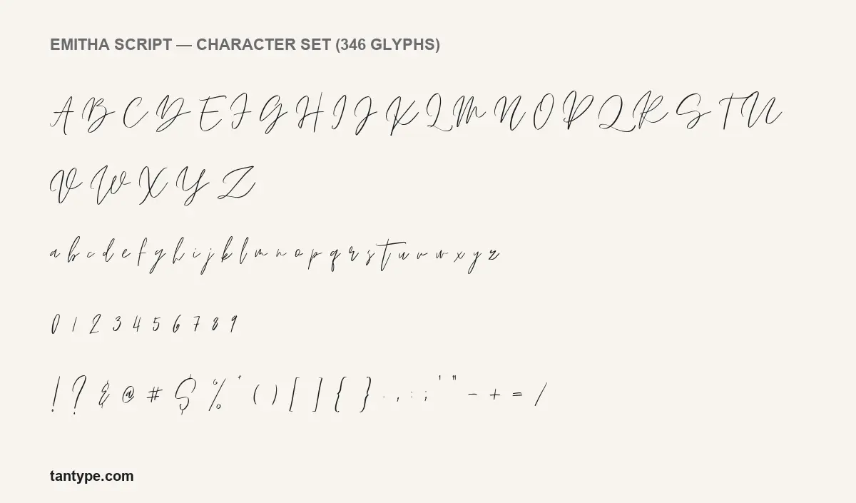 Emitha Script character set