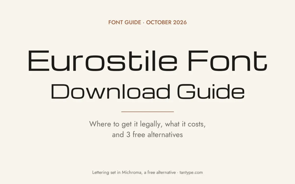 Eurostile font free download guide: commercial Linotype and URW font, legal sources, prices and 3 free alternatives