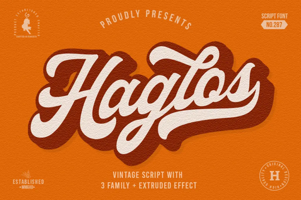 Haglos Bold Script specimen — Design style