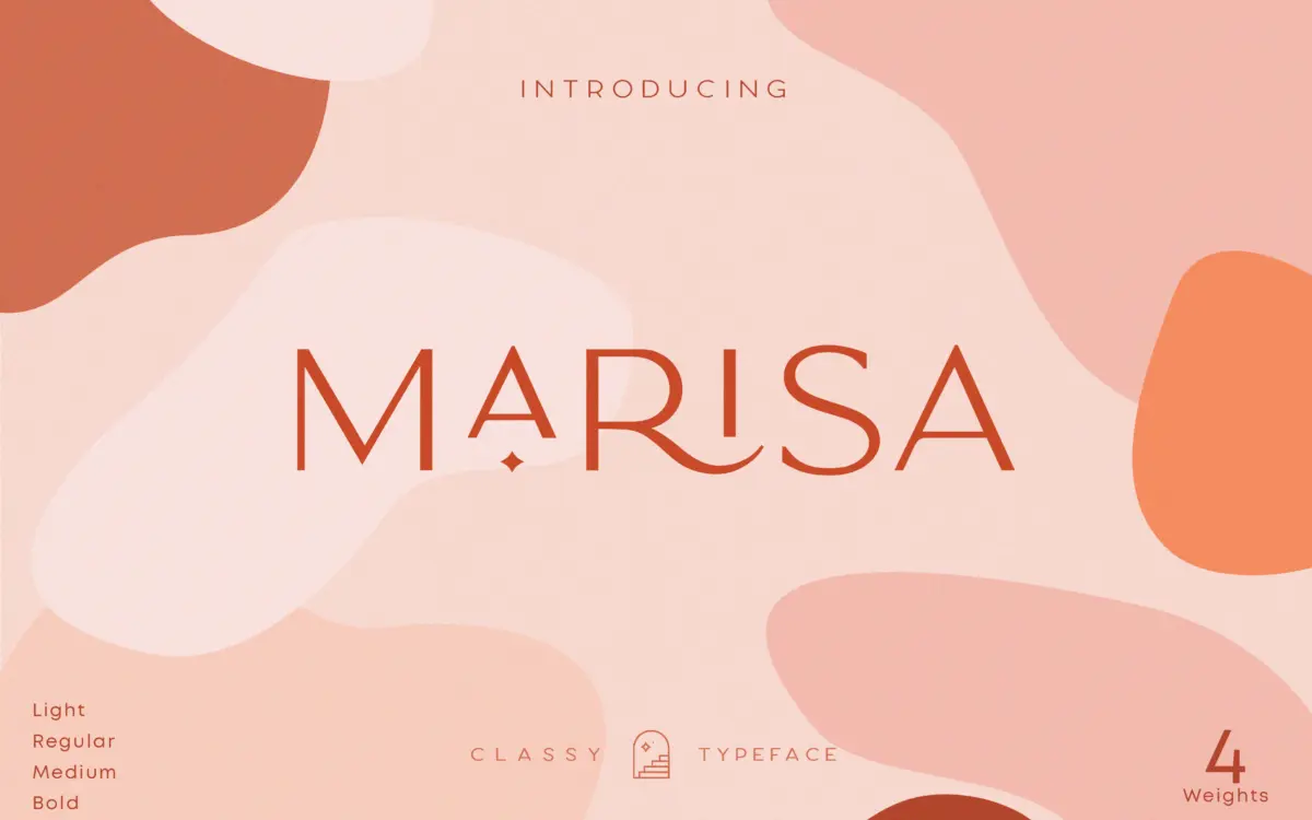 Classy Marisa: an all-caps display sans for compact branding marks