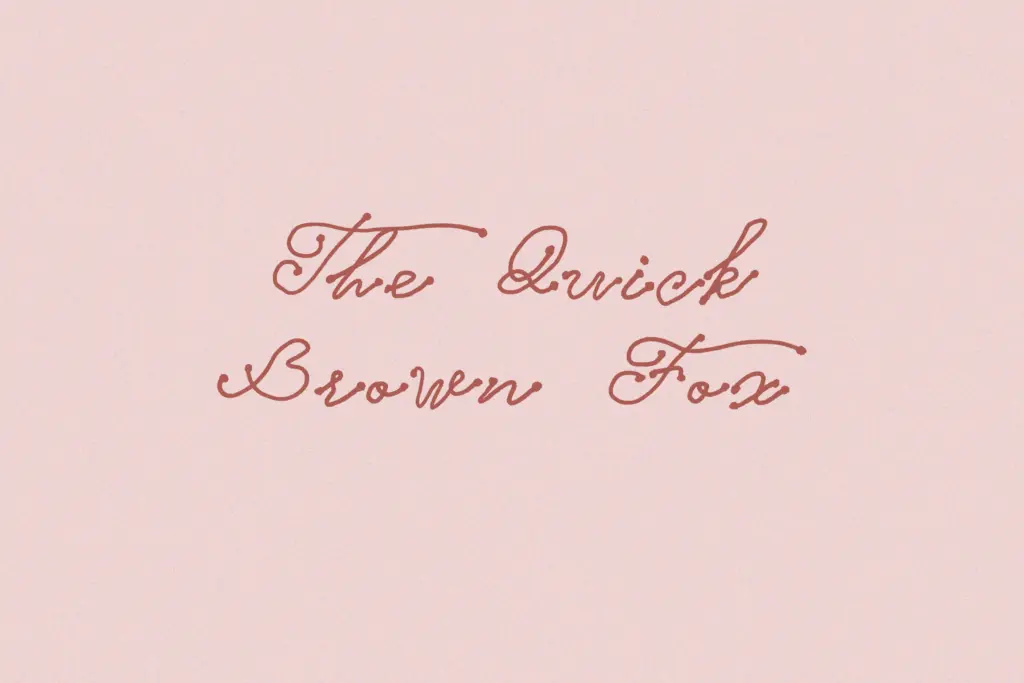 The Faitline Romantic Script specimen — Character set and features