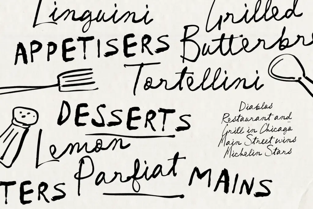 Picasso's Paintbrush Font Duo specimen — Design style
