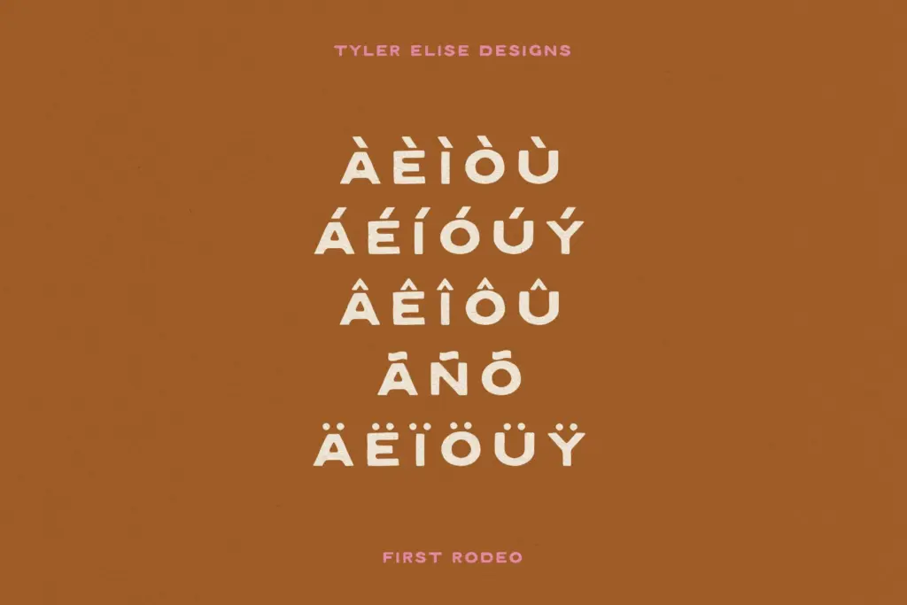 FIRST RODEO specimen — Character set and features