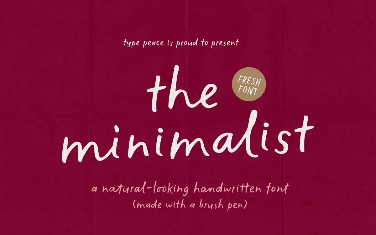 The Minimalist: a brush-pen handwritten font with built-in letter variation
