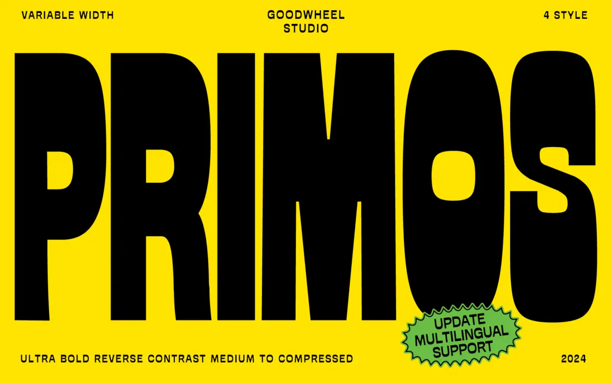 GW Primos: an ultra-bold reverse-contrast display sans for loud headlines