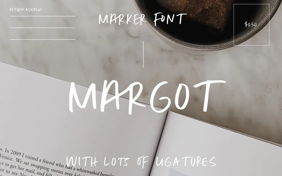 Margot Marker Font: an all-caps marker script for loud, messy headlines
