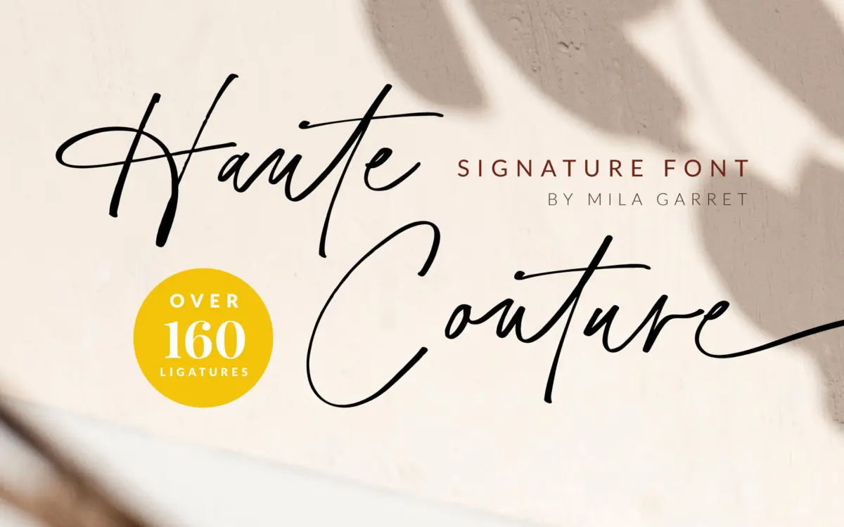 HauteCouture: a signature-style script built for logos and love notes