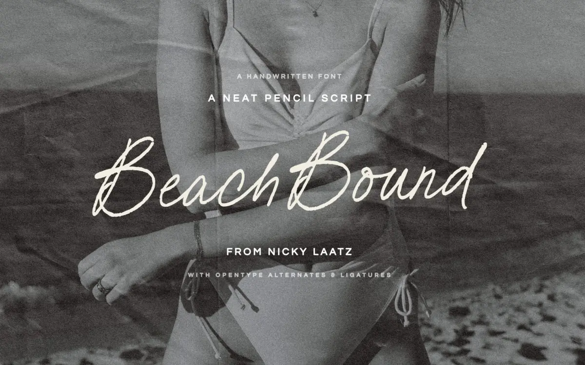 Beach Bound: a pencil-drawn script for casual, hand-lettered branding