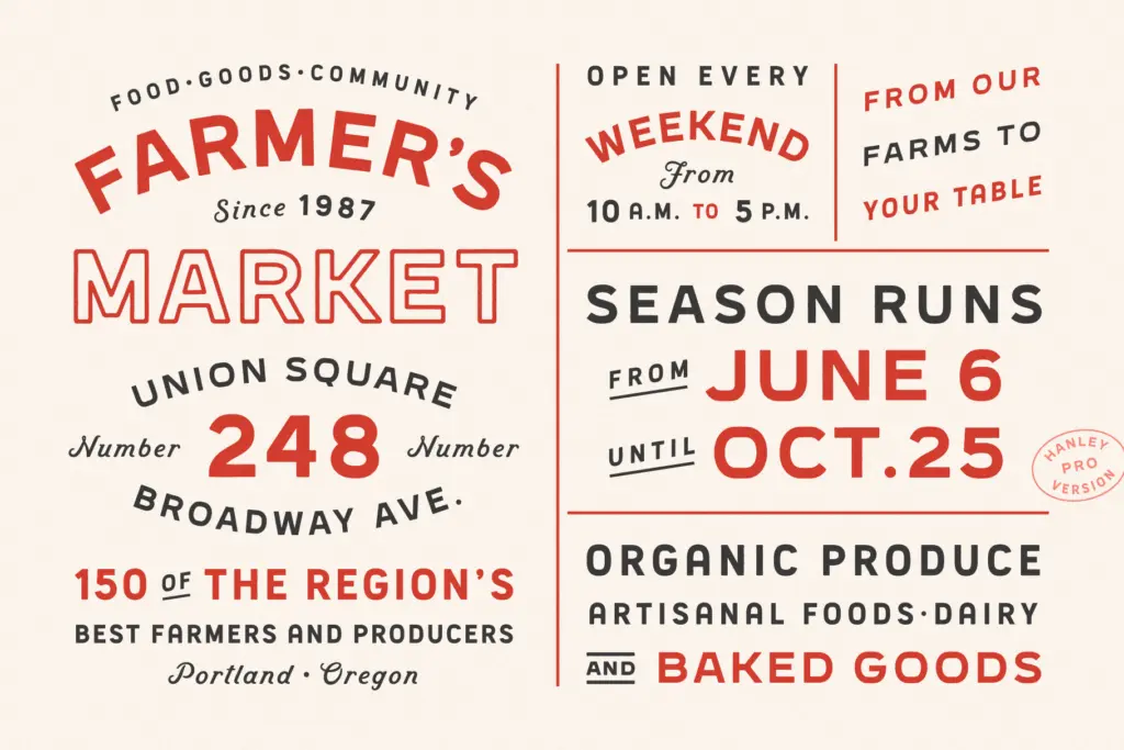 Hanley Pro specimen — Use cases