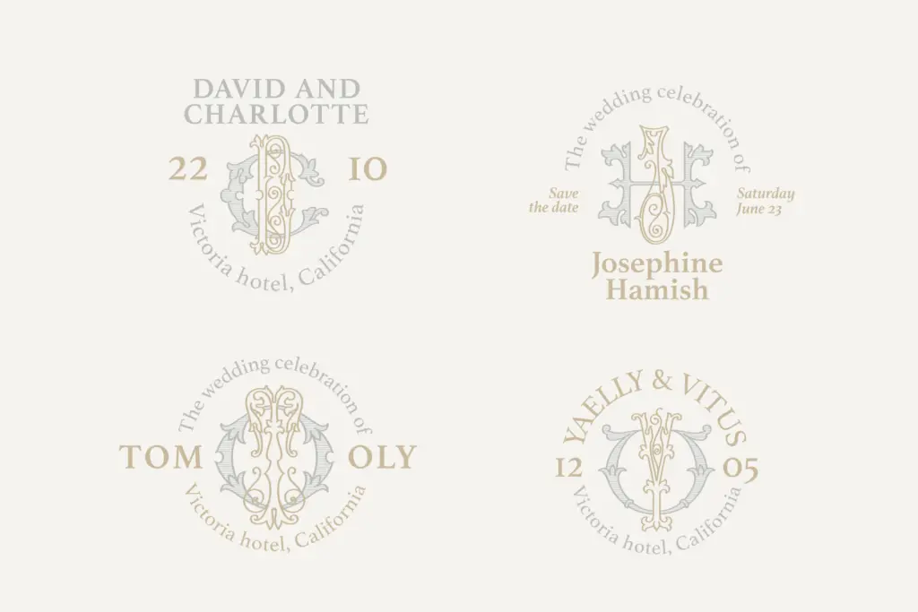 Wedding Monograms specimen — Design style
