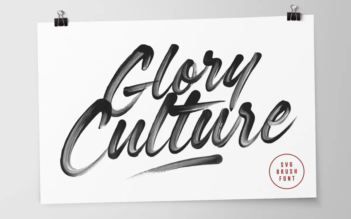 Glory Culture SVG: a textured brush script for authentic, hand-painted display text