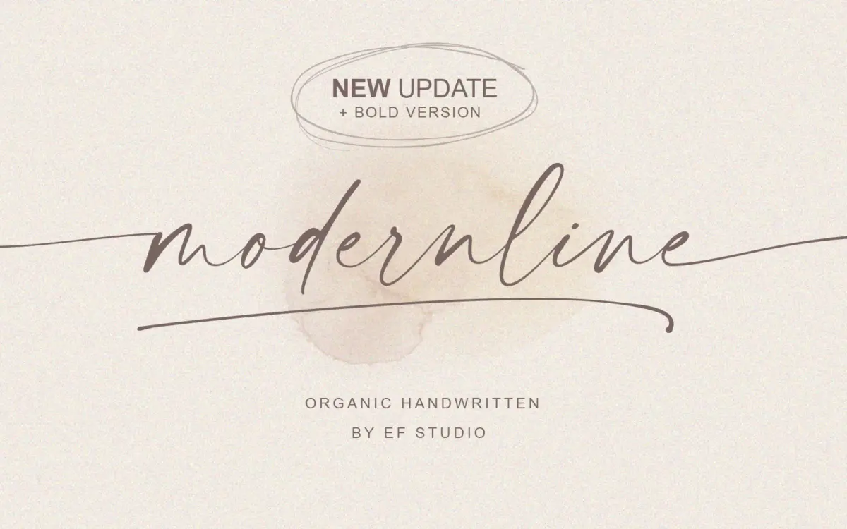 Modernline: a casual handwritten script for branding and signage work